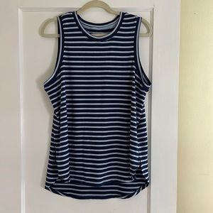 Land’s End blue striped tank top size large